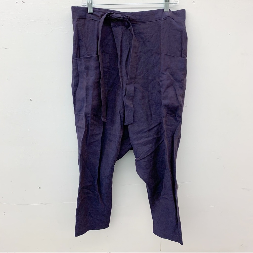 Derek Mattison Linen Fold Over Lounge Loose Pants